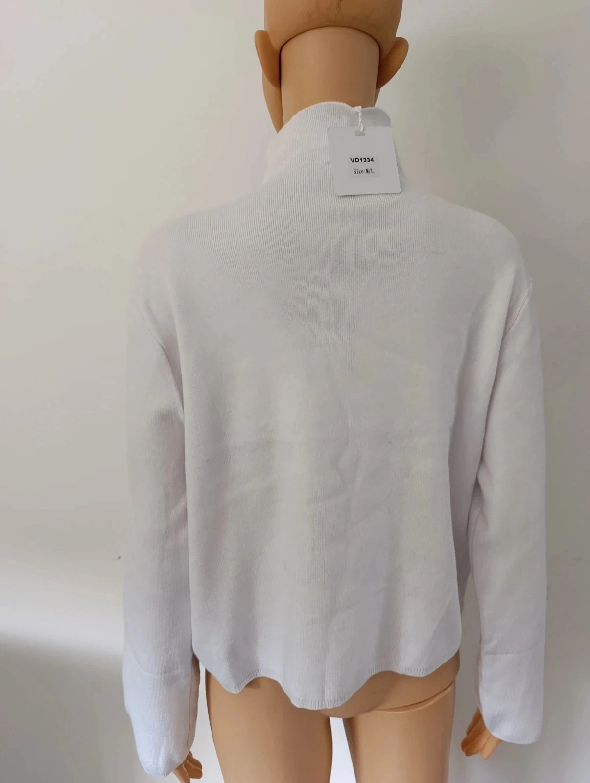 Witte opstaande kraagtrui Van Der Rock M/L – zachte stof – oversized – photo 7